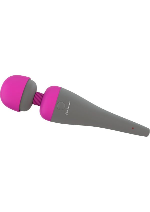 PalmPower Body Silicone Wand Massager - Gray/Pink