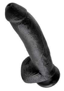 King Cock Dildo with Balls 9in - Black