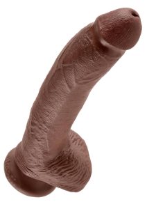 King Cock Dildo with Balls 9in - Chocolate