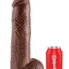 King Cock Dildo with Balls 12in - Chocolate