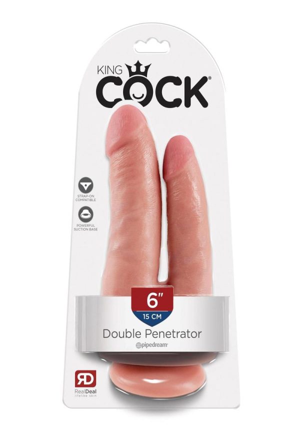 King Cock Double Penetrator Dildo - Vanilla