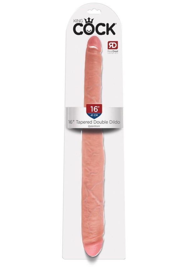 King Cock Tapered Double Dildo 16in - Vanilla