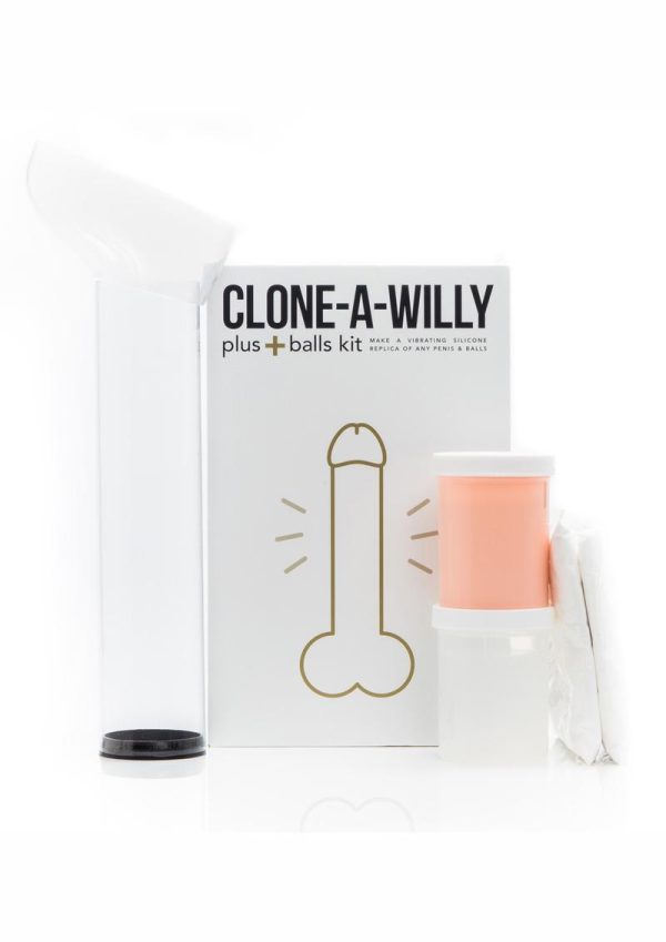 Clone-A-Willy Plus Balls Silicone Dildo Molding Kit with Bullet Vibrator and Remote Control - Vanilla