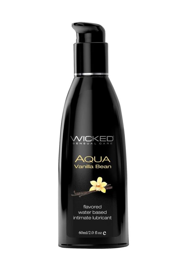 Wicked Aqua Water Based Flavored Lubricant Vanilla Bean 2oz