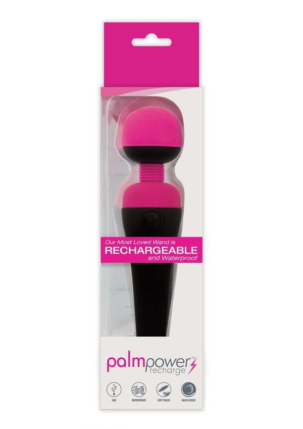 PalmPower Rechargeable Silicone Personal Wand Massager - Fuschia