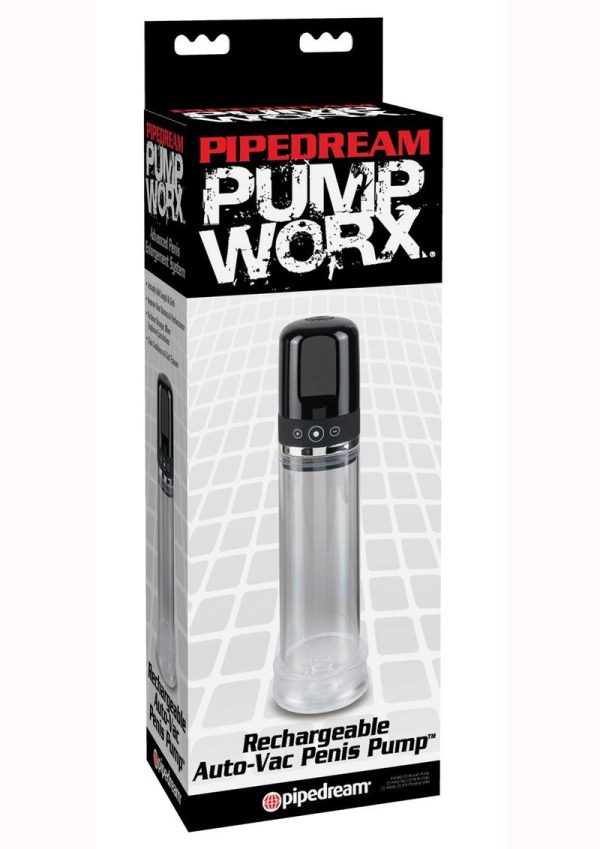 Pump Worx Rechargeable 3-Speed Auto-Vac Penis Pump - Clear/Black