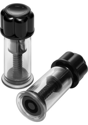 Master Series Black Max Powerful Twist Nipple Suckers - Silver