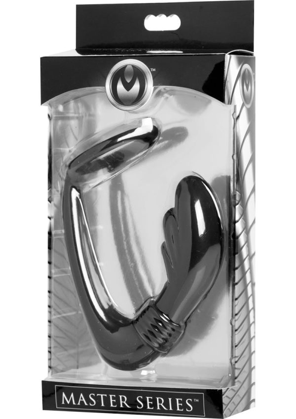 Master Series Cobra Silicone P-Spot Massager and Cock Ring - Black
