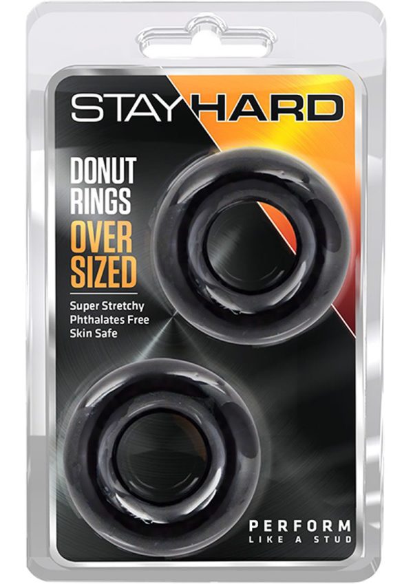 Stay Hard Donut Rings Oversized (2 pack) - Black