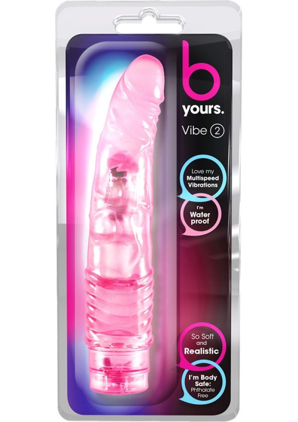 B Yours Vibe 2 Vibrating Dildo 9in - Pink