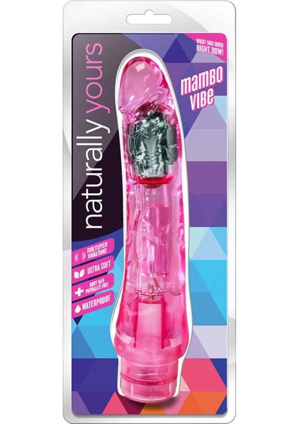 Naturally Yours Mambo Vibrating Dildo 9in - Pink