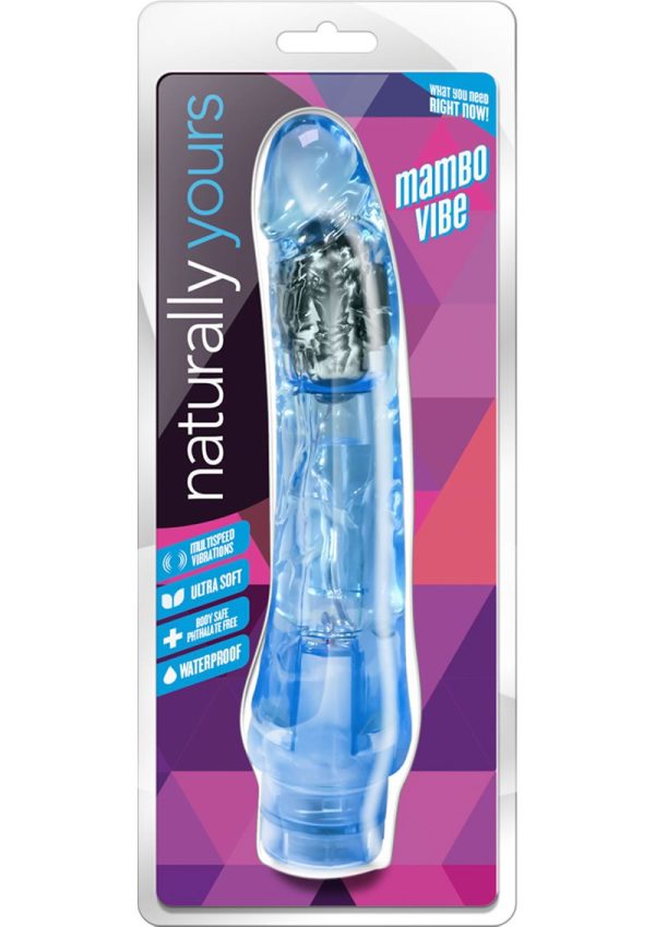 Naturally Yours Mambo Vibrating Dildo 9in - Blue