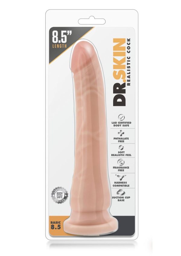 Dr. Skin Silver Collection Realistic Cock Basic 8.5 Dildo 8.5in - Vanilla