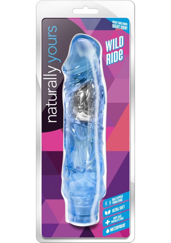 Naturally Yours Wild Ride Vibrating Dildo 9in - Blue