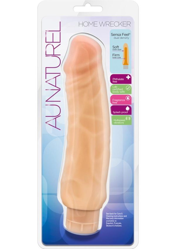 Au Naturel Home Wrecker Vibrating Dildo 9in - Vanilla