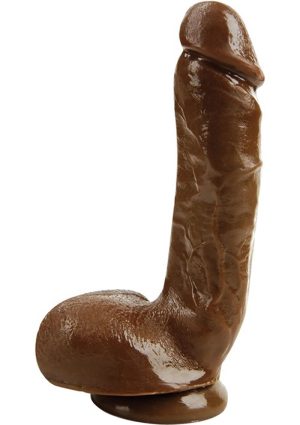 X5 Hard on Dildo with Balls 8.75in - Caramel