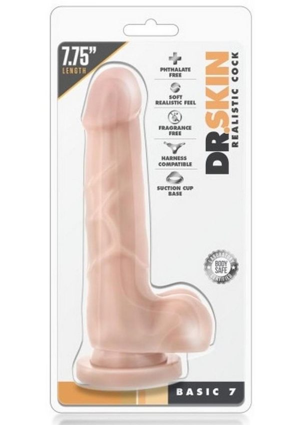 Dr. Skin Silver Collection Basic 7 Dildo 7in - Vanilla