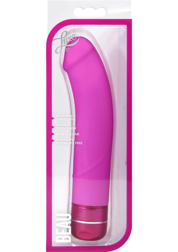 Luxe Beau Vibrating Silicone Dildo 8.5in - Pink