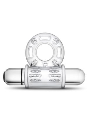 Stay Hard Vibrating Mega Bull Cock Ring - Clear