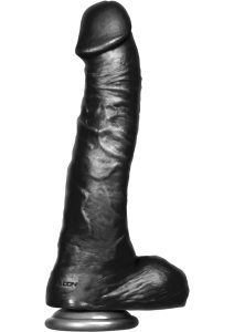 BBC Big Black Cock Twizted Dildo with Balls 11.75in - Black