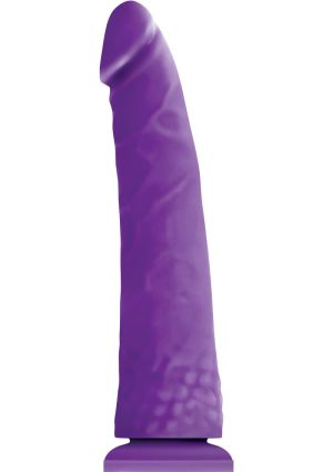 Colours Pleasures Silicone Thin Dildo 8in - Purple