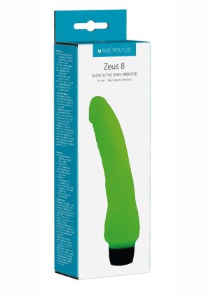 ME YOU US Zeus 8 Glow In The Dark Realistic Vibrator 8in - Green