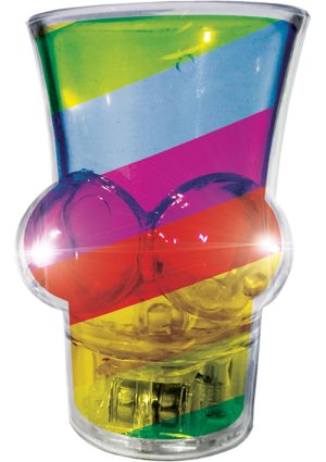 Light Up Rainbow Boobie Shot Glass Multicolor