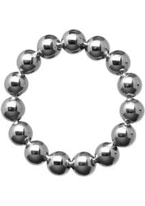 Master Series Meridian Stainless Steel Beaded Cock Ring 2in