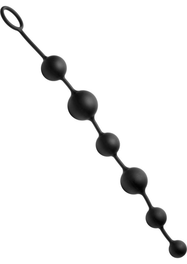 Master Series Serpent 6 Silicone Beads of Pleasure - Black