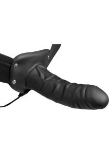 Size Matters Erection Assist Silicone Hollow Strap On - Black