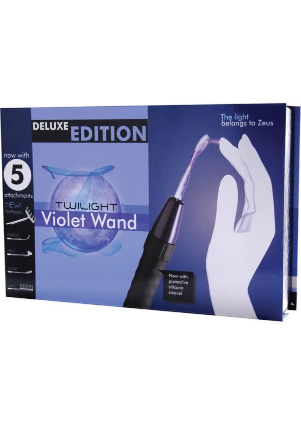 Zeus Electrosex Deluxe Edition Twilight Violet Wand with 5 Attachments - Black