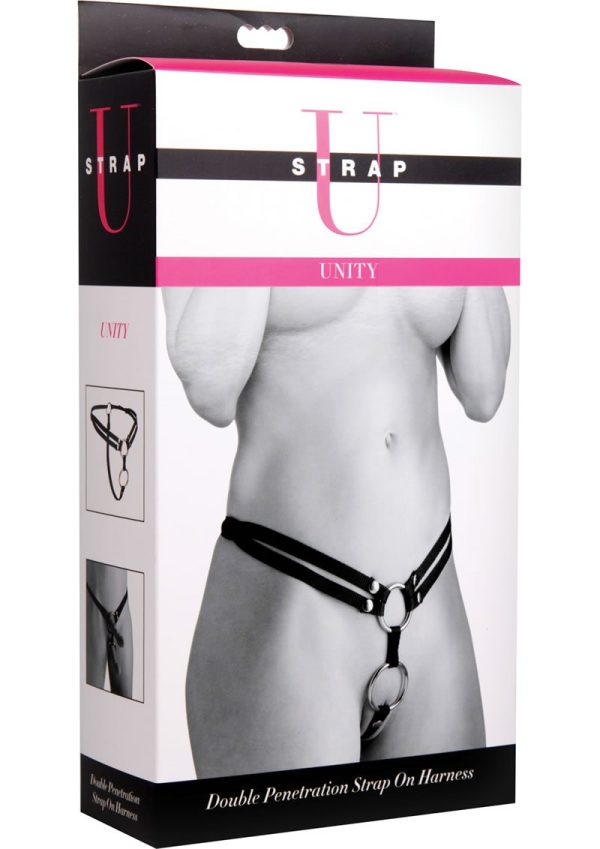 Strap U Unity Double Penetration Strap On Harness - Black