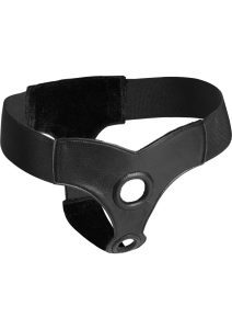 Strap U Crave Double Penetration Faux Leather Strap On - Black