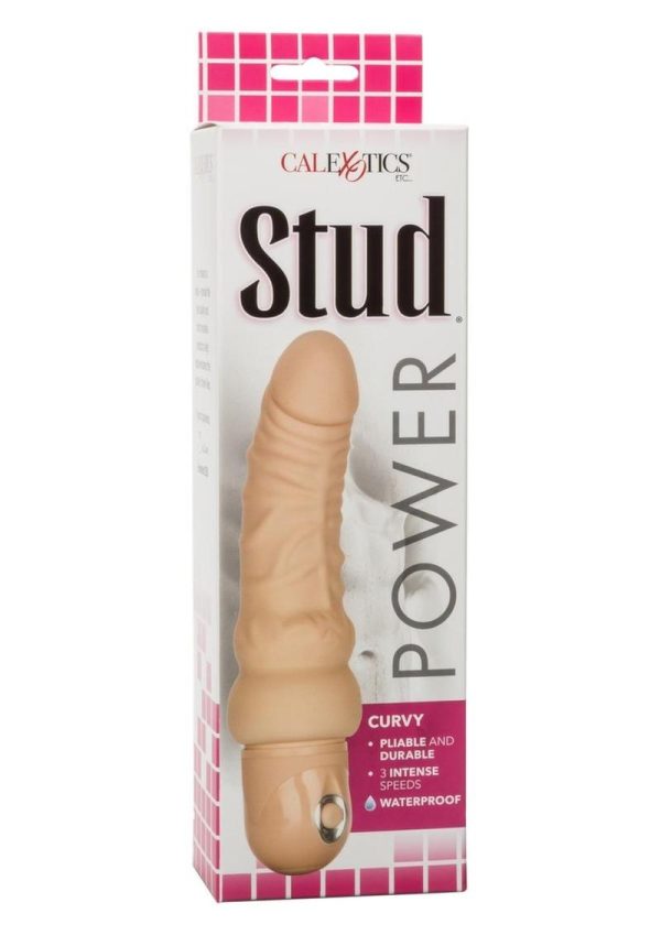 Power Stud Curvy Virbrating Dildo - Vanilla