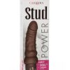 Power Stud Curvy Vibrating Dildo - Chocolate