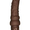 Power Stud Curvy Vibrating Dildo - Chocolate