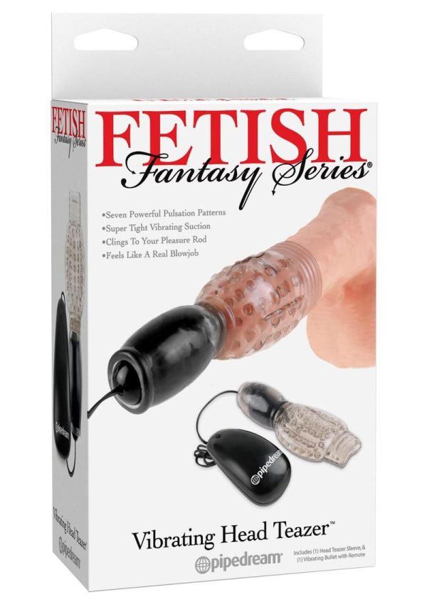 Fetish Fantasy Series Vibrating Head Teazer Sleeve with Bullet and Remote Control - Smoke