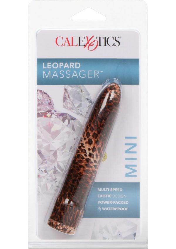 Leopard Waterproof Mini Massager 4.5in - Brown