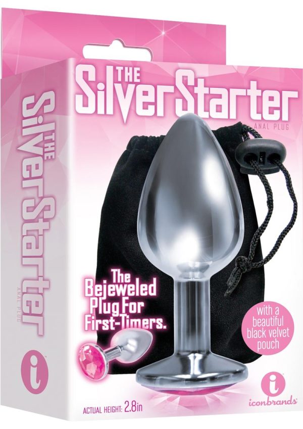 The 9`s - The Silver Starter Bejeweled Stainless Steel Plug - Pink