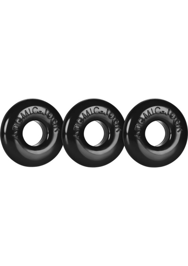 Oxballs Ringer Donut Cock Ring (3 Pack) - Black