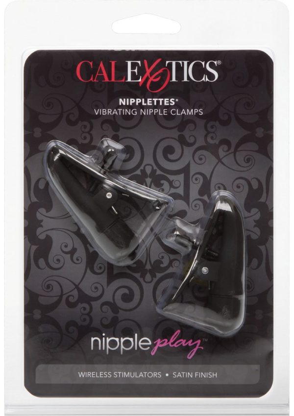 Nipple Play Nipplettes Vibrating Nipple Clamps - Black