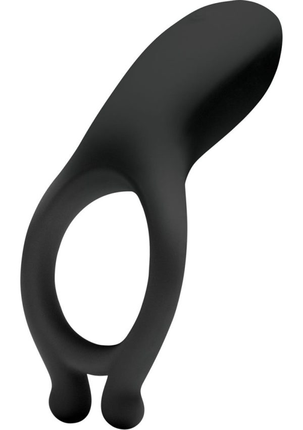 OptiMALE Rechargeable Silicone Vibrating Cock Ring - Black