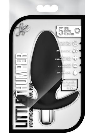 Luxe Little Thumper Silicone Butt Plug- Black