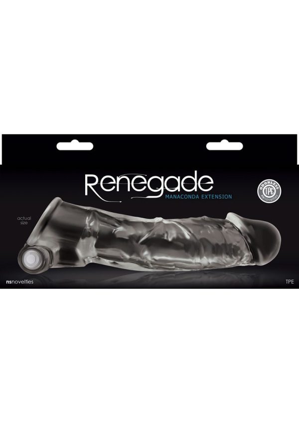 Renegade Manaconda Vibrating Realistic Dildo Penis Extender 7.2in - Clear