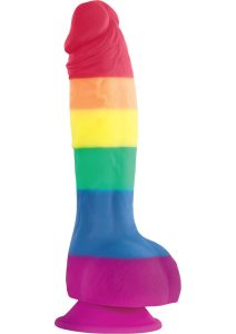 Colours Pride Edition Silicone Dildo 6in - Rainbow