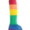 Colours Pride Edition Silicone Dildo 8in - Rainbow