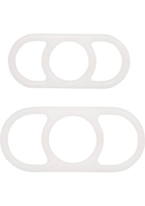 Optimum Series Silicone Erection Enhancer Cock Ring Set - White