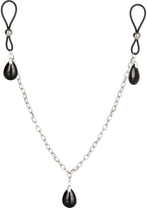 Nipple Play Non Piercing Nipple Chain Jewelry - Onyx