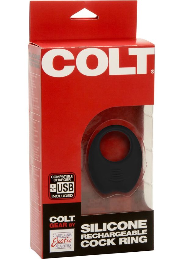 COLT Silicone Rechargeable Cock Ring - Black