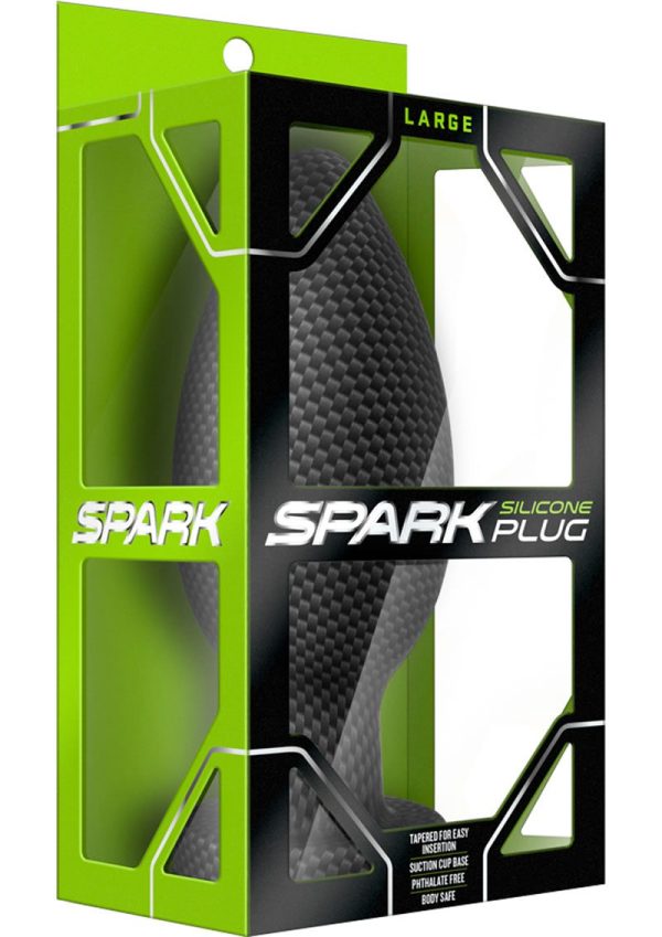 Spark Silicone Butt Plug - Large - Carbon Fiber